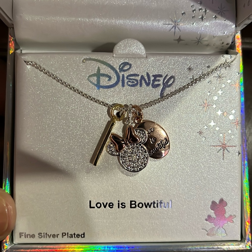 Disney's Minnie Mouse 3-Piece Crystal Charm Necklace